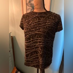 Vera Wang black & grey roses shirt, size L